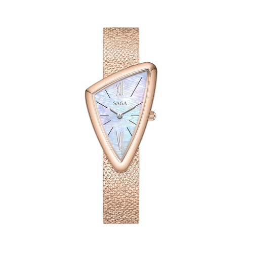 SAGA Sailboat Women's Luxury Quartz Watch with Swiss Movement, Roman Numeral Dial, Danube Crystal, Stainless Steel Triangular Case, 3ATM Water Resistant - Elegant Gift for Small Wrists4