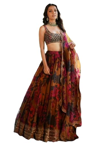 Lehenga 13644 organza traditionnel : finis les vêtements de fête lourds et étouffants