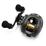 waku fimac ベイトリール 左ハンドル ジギング対応 最大ドラグ力8kg 13+1BB ブラック×ゴールドスプール 海水淡水兼用 バス釣り シーバス ロックフィッシュ
