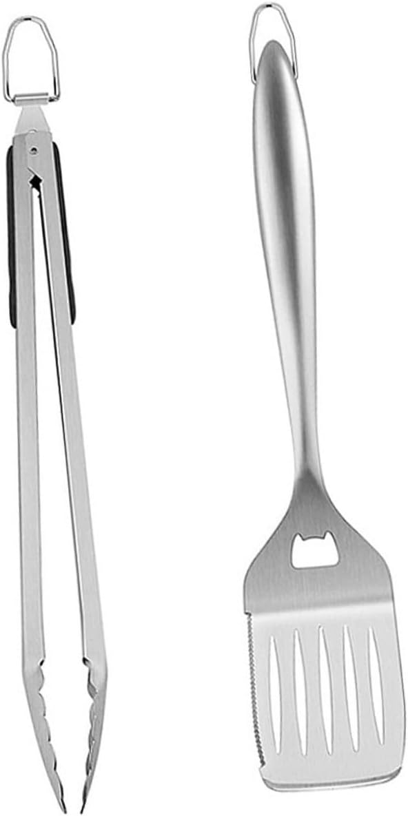 Stainless Steel BBQ Cooking Clamp and Multi-Functional Shovel Lightweight Portable Grill Tools for Outdoor Camping Picnic and Home Barbecue Essentials