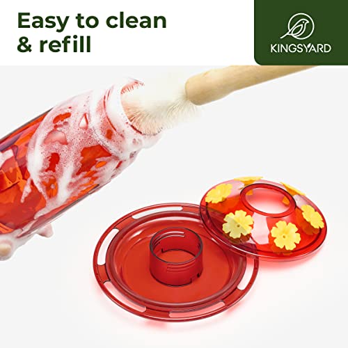 Kingsyard KY16USKYBF165CP02A01 Hummingbird Feeder For Outdoors Hanging - 6 Bee Guard Feeding Ports & Built-In Ant Moat, Wild Bird Feeder thumb #4