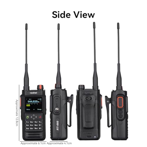 Radtel RT-660 IP67 GPS Bluetooth Dualband-VHF/UHF-Funkgerät mit APRS, SATCOM, KISS, TNC, SMS-Funktion, Flugfunkscanner, NOAA-Wetterwarnungen und wiederaufladbarem USB-C-Akku
