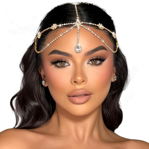 ZUYASEZ Gold Rhinestone Head Chain