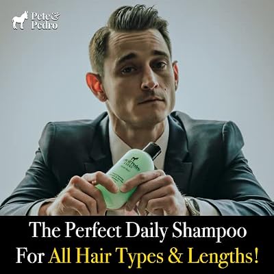 Pete & Pedro CLEAN Shampoo - Deep Cleansing Tea Tree Oil And Peppermint Daily Cleaning Haircare Shampoo For Men & Women | Helps With Dandruff & Greasy Hair | As Seen on Shark Tank, 8.5 oz.