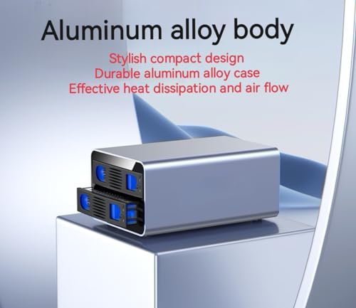 Image of IO Crest 2 Bay Tool Less Tray Hot Swappabe 2.5 inch 3.5 inch SATA Non Raid External USB 3.0 Enclosure SY-ENC50124