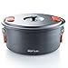 GSI Outdoors Halulite Aluminum Pot, 3.2L Lightweight Hard Anodized Aluminum Camp & Backpacking Cookware with Lid & Folding Handle