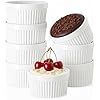 Ramekins 6 OZ Small Bowls, WERTIOO 8 PCS Creme Brulee Ramekin for Baking and Cooking, Sleek Porcelain Ramikins Oven Safe for Pudding, Sauce, Ice Cream Bowls, Custard Cups, Dessert Cups