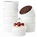 6 Oz Ramekin Bowls,8 PCS Bakeware Set for Baking and Cooking, Oven Safe Sleek Porcelain White Ramikins for Pudding, Creme Brulee, Custard Cups and Souffle Small instant table tray