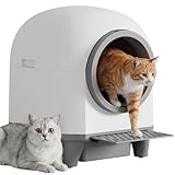 Greesum UltraSmart AutoClean Litter Box - 90L Large Capacity for Multi-Cat Households with Safeguard Tech, APP Control, Odor-Free Design & Mat/1 Roll Litter Bag