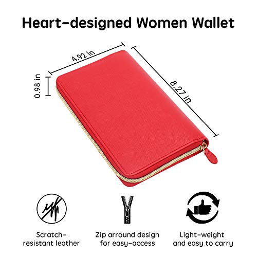 Soligt All-in-One Cash Envelopes Wallet with 12 Budget Envelopes & Budget Sheets - Red