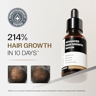 Bare Anatomy Advanced Hair Growth Serum | 3% Redensyl, 4% Anagain, 3% Baicapil, 1% Capilia Longa, Rosemary, Biotin & Rice Water | Controls Hair Fall & Supports Hair Density | for Women & Men | 30ml