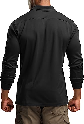 CQR Men's Polo Shirt, Long Sleeve Tactical Shirts, Outdoor UPF 50+ Pique Shirt, Dry Fit Lightweight Golf Shirts2