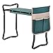 Outsunny Taburete de Jardín Plegable con Bolsa para Herramientas Protección Cojín Rodillas Asiento de Jardín con Almohadilla Altura Ajustable Soporta un máximo 150kg Color Verde Negro