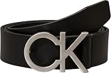 Calvin Klein Ceinture Homme Ck Buckle Belt 3,5 cm Cuir, Noir (Ck Black), 115 cm