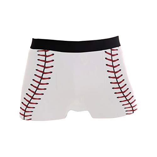 ZZKKO Baseball Laser Print Men's Boxer Briefs M White