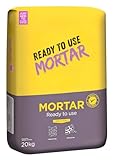 Ready Mix Mortar 20kg for Bricklaying and Patching – Pre Blended Cement with Lime & Sand – Just Add Water – Easy to Use – Weather Resistant – Grey Set Colour – Packaging May Vary