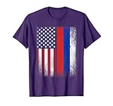 Russian American Flag T-shirt Russia Usa America Gift T-Shirt