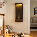 Bumilgar 39.57 in Indoor Outdoor Wall Mounted Waterfall Fountain Copper