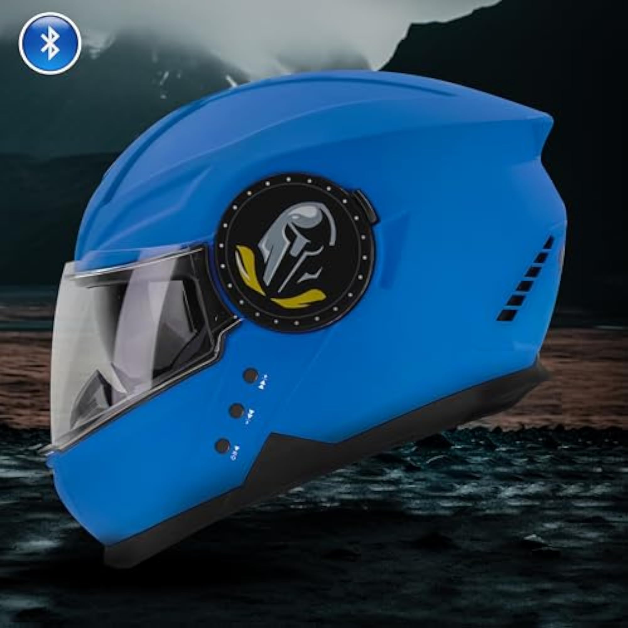 Bluetooth Full Face Helmet with Inner Smoke Sun Shield