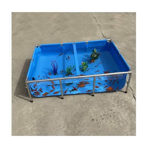 Estanques Elevados para Peces Revestimientos De Lona PVC Estanque Interior/Exterior para Peces Koi Tanque De Agua 750 Galones Acuario con Ventana Transparente(50x40x30cm)