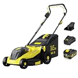 Grelawner 20V 13' Cordless Electric Lawn Mower with 2.0Ah Battery - Yellow