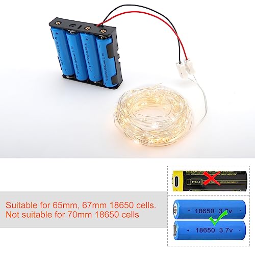 8 Stücke 18650 Batteriehalter Sets, KUOQIY 1/2/3/4 x 3.7V Kunststoff Batteriehalter mit Drahtkabel, mit Schrauben und Schraubendreher