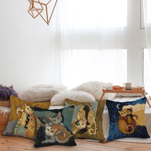Housses de coussin en lin chat 45x45 cm SiuSue - 5