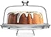 Royalty Art Cake Stand with Dome, 6-in-1 Multifunctional Glass Serving Platter for Cakes, Desserts, Fruits, Snacks, Pastries, Appetizers - Elegant Pedestal Display, Durable Italian-Made Glass - Made in Italy