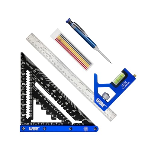 7inch Rafter Square and 12inch Combination Square Set -CNC-Machined Aluminum