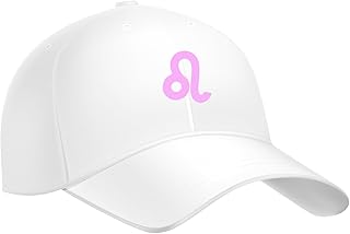 WHITE CAP printed with distinctive shapes, printed on your zodiac sign (LEO), in PINK for unisex