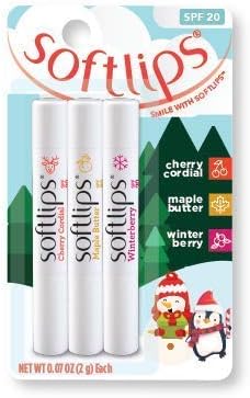 Softlips Limited Edition Christmas Set SPF20, Cherry Cordial, Maple Butter, Winter Berry