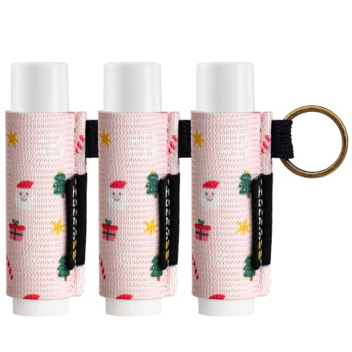 LUCKINEE 3Pcs Lip Balm Holder Keychain for Chapstick Holder Key Chain