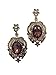 Gold Tone Art Deco Antique Vintage Style Raisin Wine Purple Brown Smoky Topaz Rhinestone Dangle Earrings