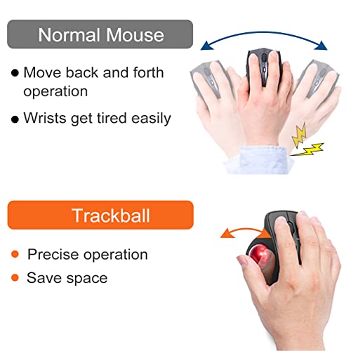 Sanwa Wired Ergonomic Trackball Mouse, Optical Vertical Rollerball Mice, Silent Buttons, 34Mm Trackball, 600/800/1200/1600 Adjustable Dpi, Compatible With Macbook, Laptop, Computer, Windows, Macos #TOP6