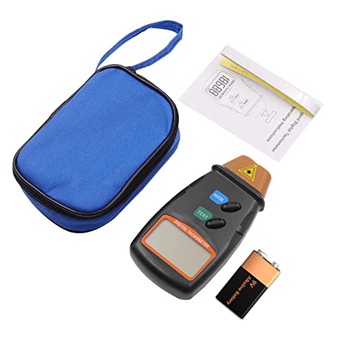Mengshen Digitaler Tachometer, Berührungsloser Laser RPM 2,5-99999 U/Min Drehzahlmesser Mit Reflektierendem Band (9V Batterie Im Lieferumfang Enthalten)