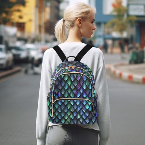 Image of Dragon Scale Mini Backpack Fashion Backpack Purse for Women,Handbag Shoulder Bag Casual Daypack, Ladies Gift for College Work (M)