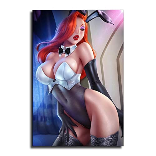 Ixx Jessica Rabbit Anime Girl Sexy Bunny Stockings Poster Decorative Painting Canvas Wall Art Living Room Posters Bedroom Painting 12X18Inch(30X45Cm) #TOP25