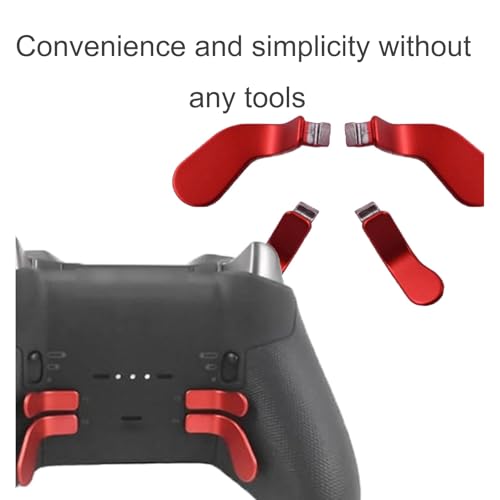 4 PCS Elite Controller Paddles for Xbox One Elite Controller Series 2 Model 1797/1698,Stainless Steel Replacement Parts for Xbox Elite Controller Series 2 Core(Red)