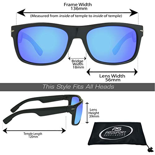 Image of proSPORT Polarized Float Sunglass Flashed Blue Mirror Lens Black Frame for Fishing, Boating. Waterski, Jetski and Water Activities.