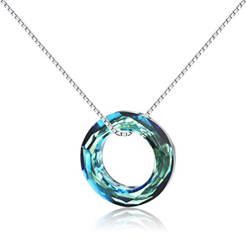 HETUI Collar el círculo Simple Colgante de Cristal Austriaco Cadena de clavícula Femenina Cover