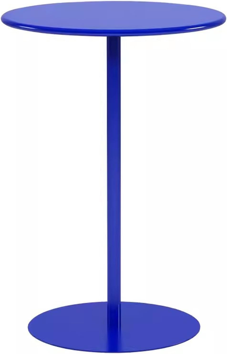 Round Pub Bar Table,Industrial Metal Bistro Pub Table Round Bar Height Cocktail Table with Metal Base, Circular Tall Counter Bar Height Table for Kitchen, Home, Blue (Size : 60x60x72cm)