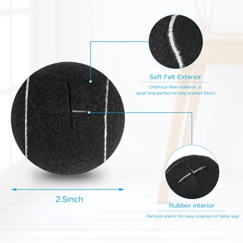 24 Pcs Precut Tennis Balls for Furniture Legs and Floor Protection Chairs Desks Furniture Tennis Balls for Chairs Feet Long Lasting Foot Covers(Black) by Macarrie - Image 2