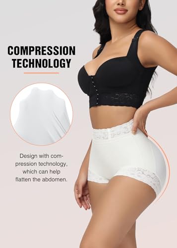 Image of SHAPSHE High-Waisted Shapewear Panties, Tummy Control & Butt Shaping | Double-Layer Compression | 4 Flexible Waist Stays | Silicone Waist & Leg Grips | Unpadded Butt Contour | Lace-Trimmed Legs