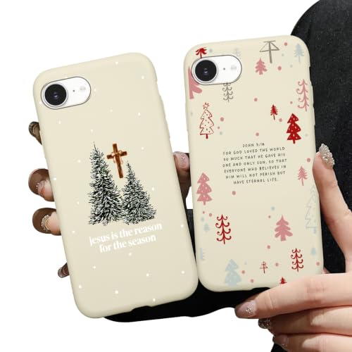 Zrutru 2 Pack Christian Jesus Christmas Phone Cases for iPhone 17e/16e