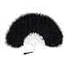 Women Large White Feather Flapper Hand Fan for Dance Marabou Folding Fan (Black)