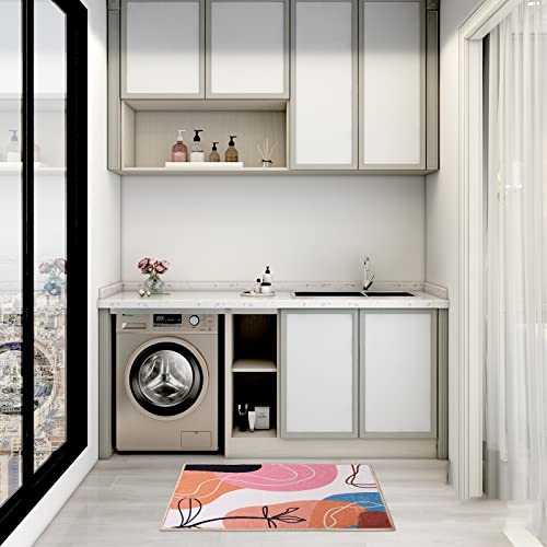 Mid Century Modern Small Rugs For Bedroom-Cute Bath Mat Bathroom Rugs Decor Colorful Line Art Decor Rugs For Bedroom Aesthetic 2 X 3 Vintage Boho Hippy Throw Rug Carpet For Laundry Kitchen Doormat #TOP7