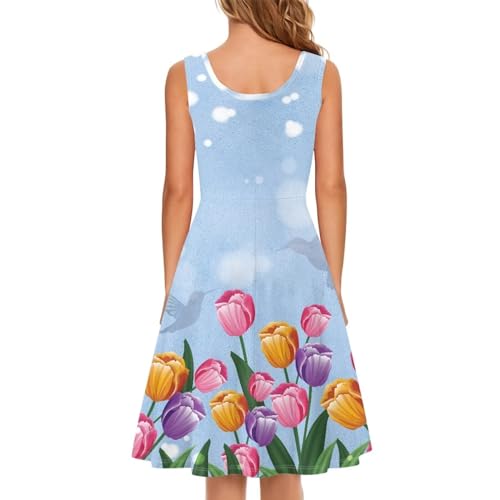 Image of TOADDITDO Womens Summer Sleeveless Tank Dress with 2 Side Pockets XS-4XL Plus Size
