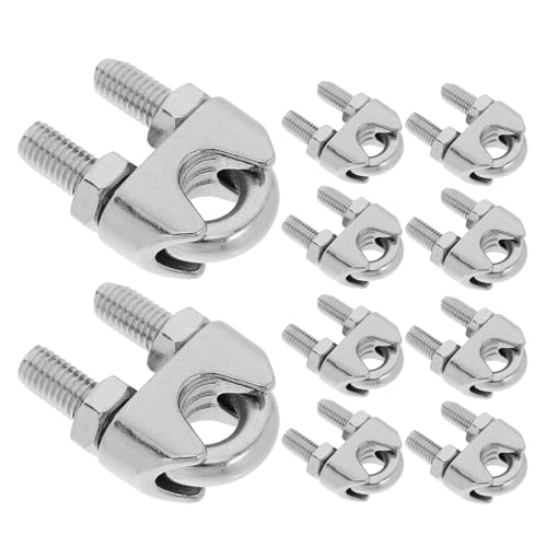 Zerodeko 10pcs M10 Stainless Steel Wire Rope Cable Clamp U Bolt Saddle Fastener Rigging Hardware Clamp for Industrial Lifting and Outdoor Tent Rope