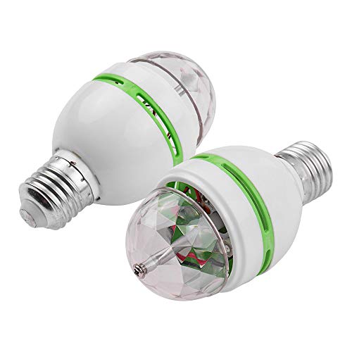 2 pcs Full Color Rotating Lamp LED Strobe Bulb Iluminação de palco 3 W E27 para Disco Ball Party Fam