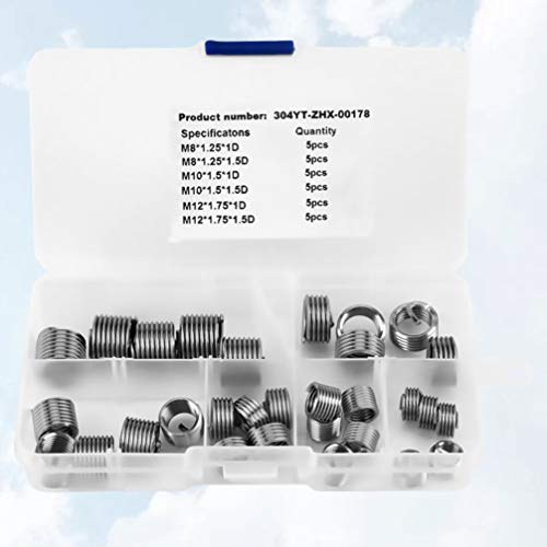 VILLCASE 30 Pcs Rosca FÃªmea Em AÃ§o InoxidÃ¡vel Serrilhado Inserir Kit de Sortimento de Porcas de E